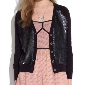 Madewell Black Sequin Cardigan Medium
